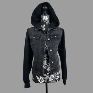 Women’s Black Jean Jacket w/ Detachable Hood